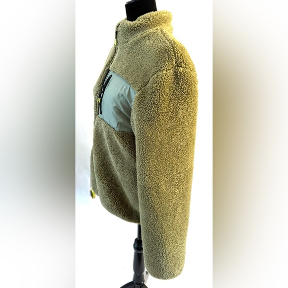 H&M Olive Green Sherpa Fleece Jacket - Picture 2 of 11